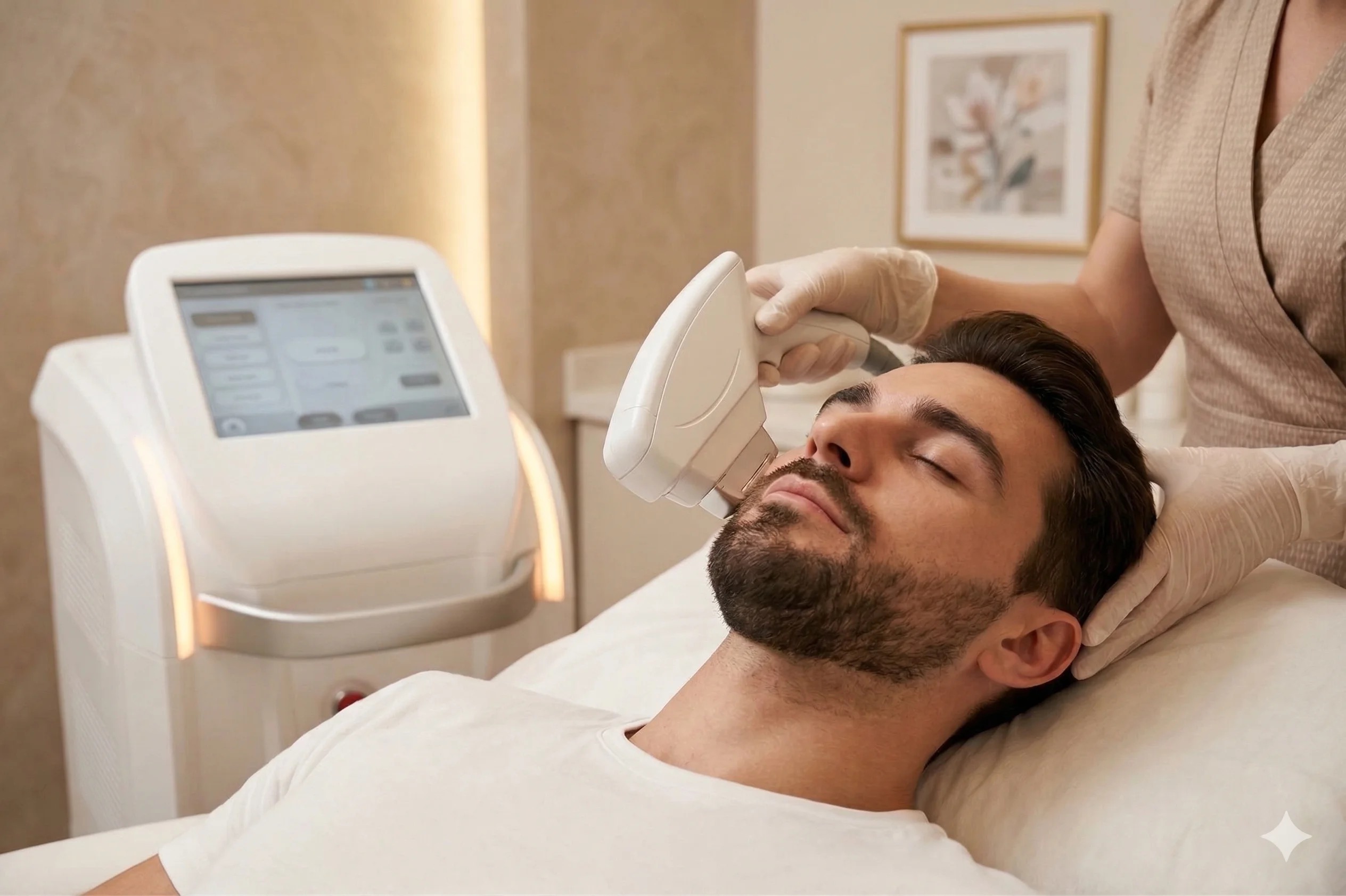 Laser treatment in progress